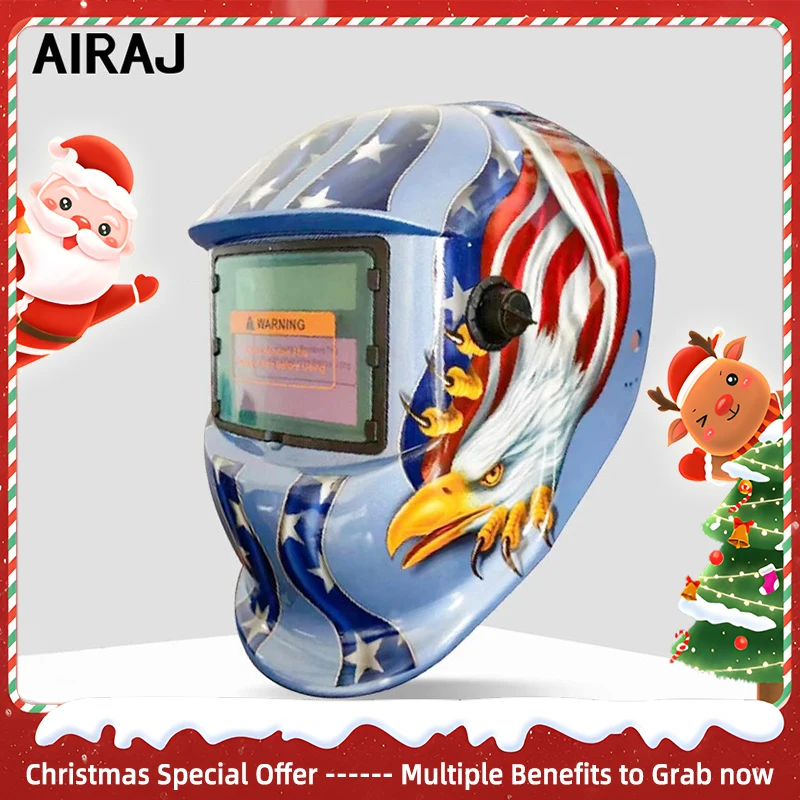 AIRAJWelding Mask Welder Protection Head Worn Solar Automatic Dimming Welding Cap Multifunctional Professional Welding Equipment