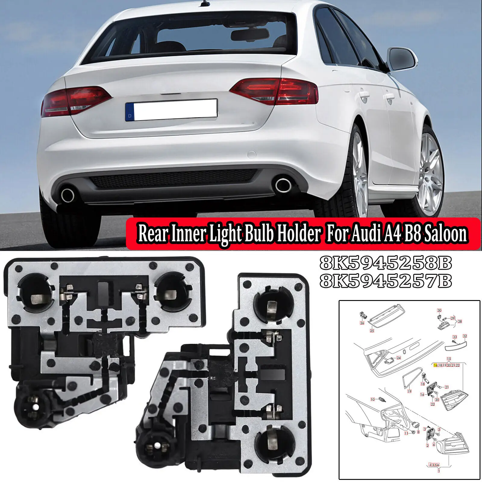 

Задняя внутренняя флейта для Audi A4 B8 Saloon 2008-2012 8K5945258B 8K5945257B