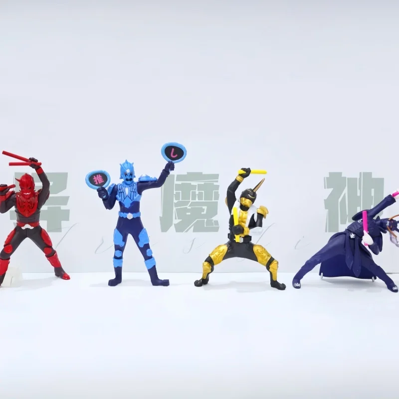 Genuíno bandai kamen rider torcido ovo elétrico rei demônio deus ventilador estilo suporte boneca ornamento de mesa coleção brinquedo presentes