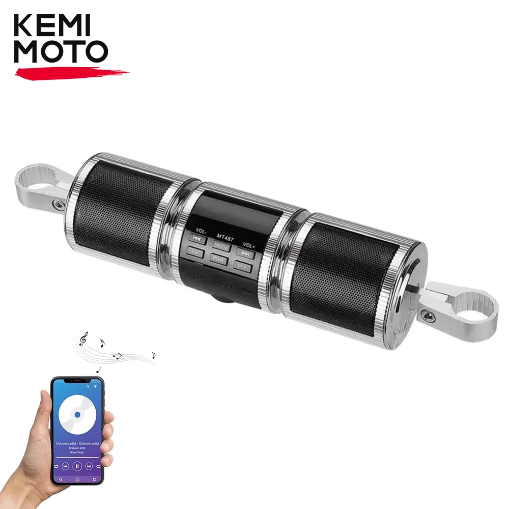 

Bluetooth Speaker for Motorcycle Waterproof 12V MP3 FM Radio USB Music Player Stereo MT473 for 7/8-1.25 Handlebar Accessories