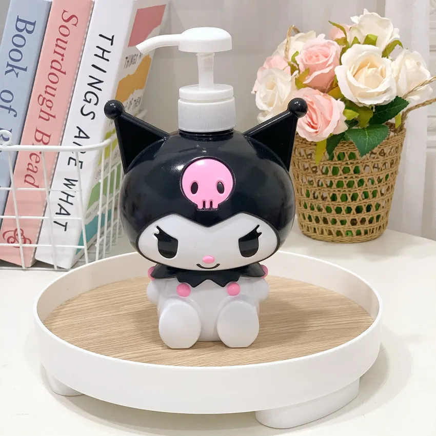 Kawaii Sanrio ขวดใส่เจลอาบน้ำ3D การ์ตูนอนิเมะขวดใส่โลชั่นของฉัน Cinnamoroll Kuromi ความจุขนาดใหญ่