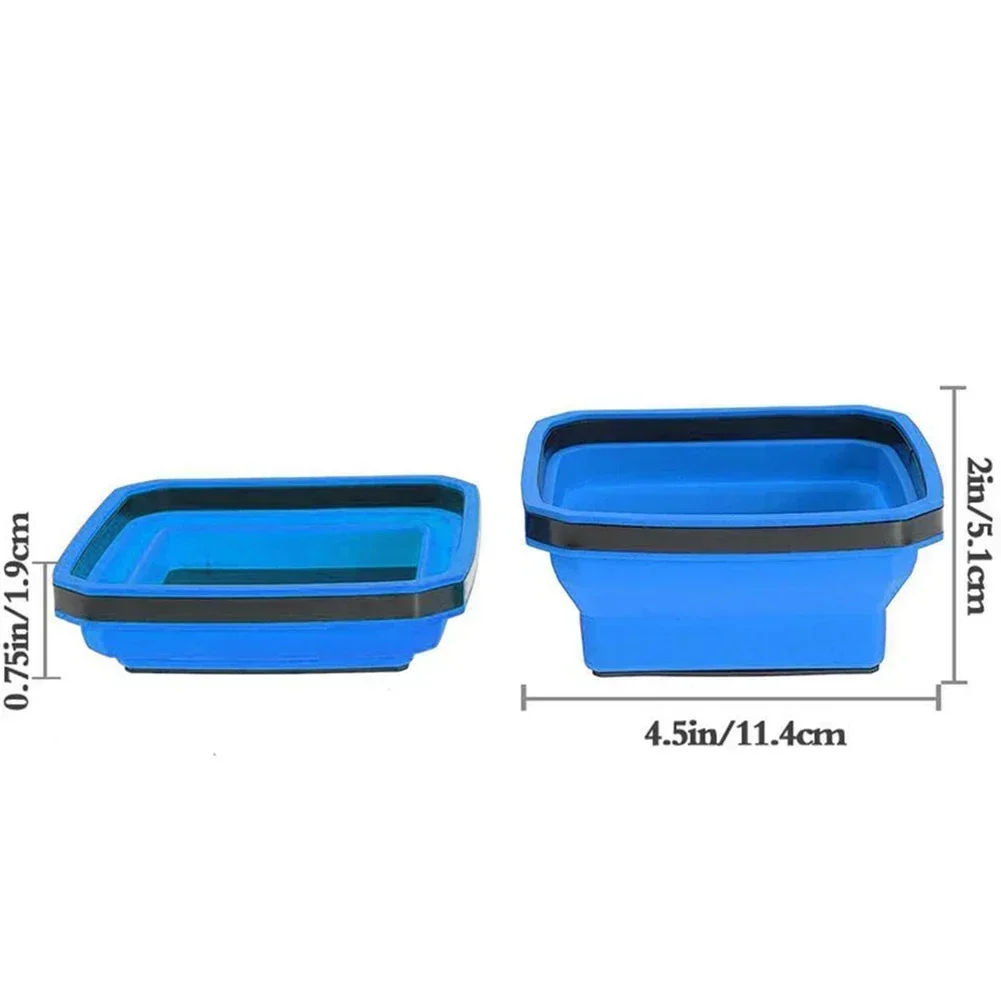 4.5 Inch Collapsible Magnetic Screw Tray Silicone Bowl Tool Part Storage Box Collapsible Magnetic Screw Tray Silicone Bowl Tool