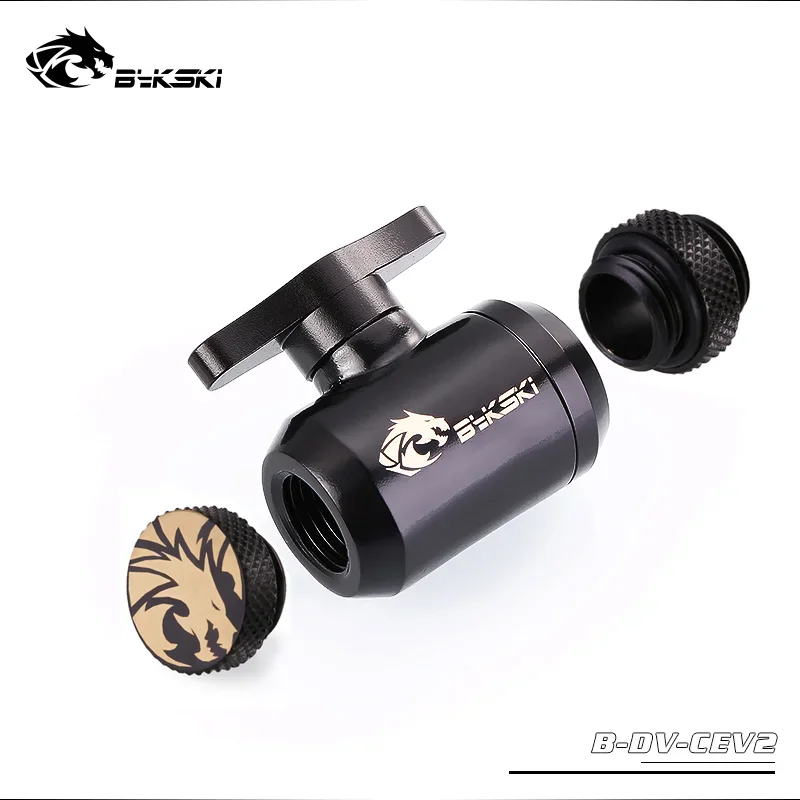 Bykski Water Cooler Cooling System Fitting G1/4'' Thread Double Female / Switch + Glug + Male To Male Fitting Black Silver Glod