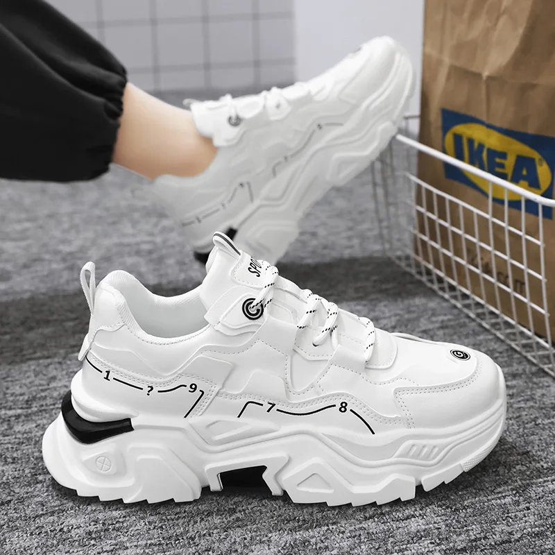 

Spring New Men's Breathable High Top Sneakers Korean Sle Casual Versatile Inner Heightening Sports oes Dad oes