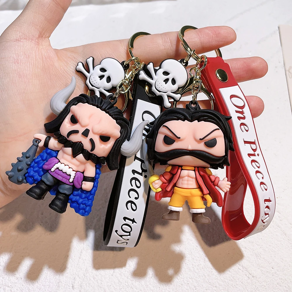 One Piece Anime Monkey D. Luffy Keychain Key Rings Backpack Pendant Doll Accessories Couple Car Key Chain Kids Gift Wholesale