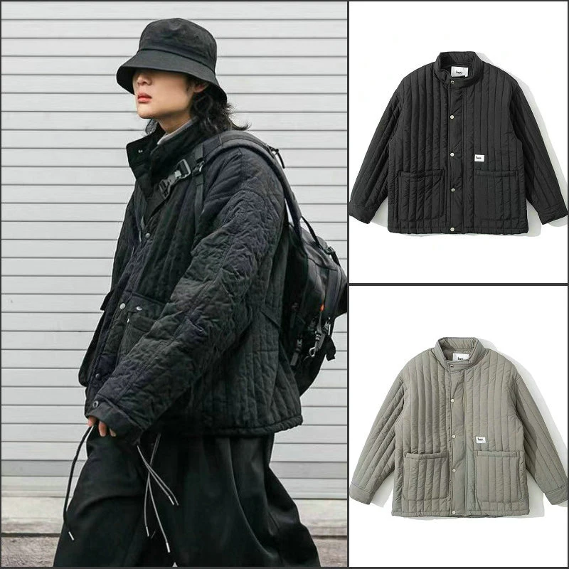 

Spot winter 25AW Japanese Retro Stand Collar with Thick Cotton and Loose Silhouette Clothing Jacket for Men and Women