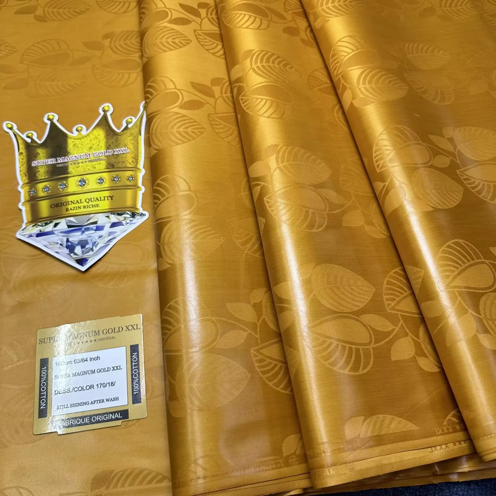 

5 Meters Perfumed African Bazin Brocade Fabrics for Dress 100% Cotton Team Bazin Riche Brode Jacquard Material for Clothes 16A91