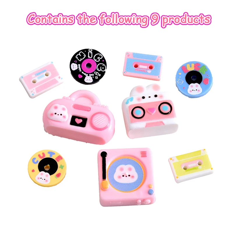 9 Teile/satz Puppenhaus Miniatur Disc Player Plattenspieler Lautsprecher Modell 1:12 Mini Simulation Puppe Haus Wohnkultur Spielzeug Zubehör