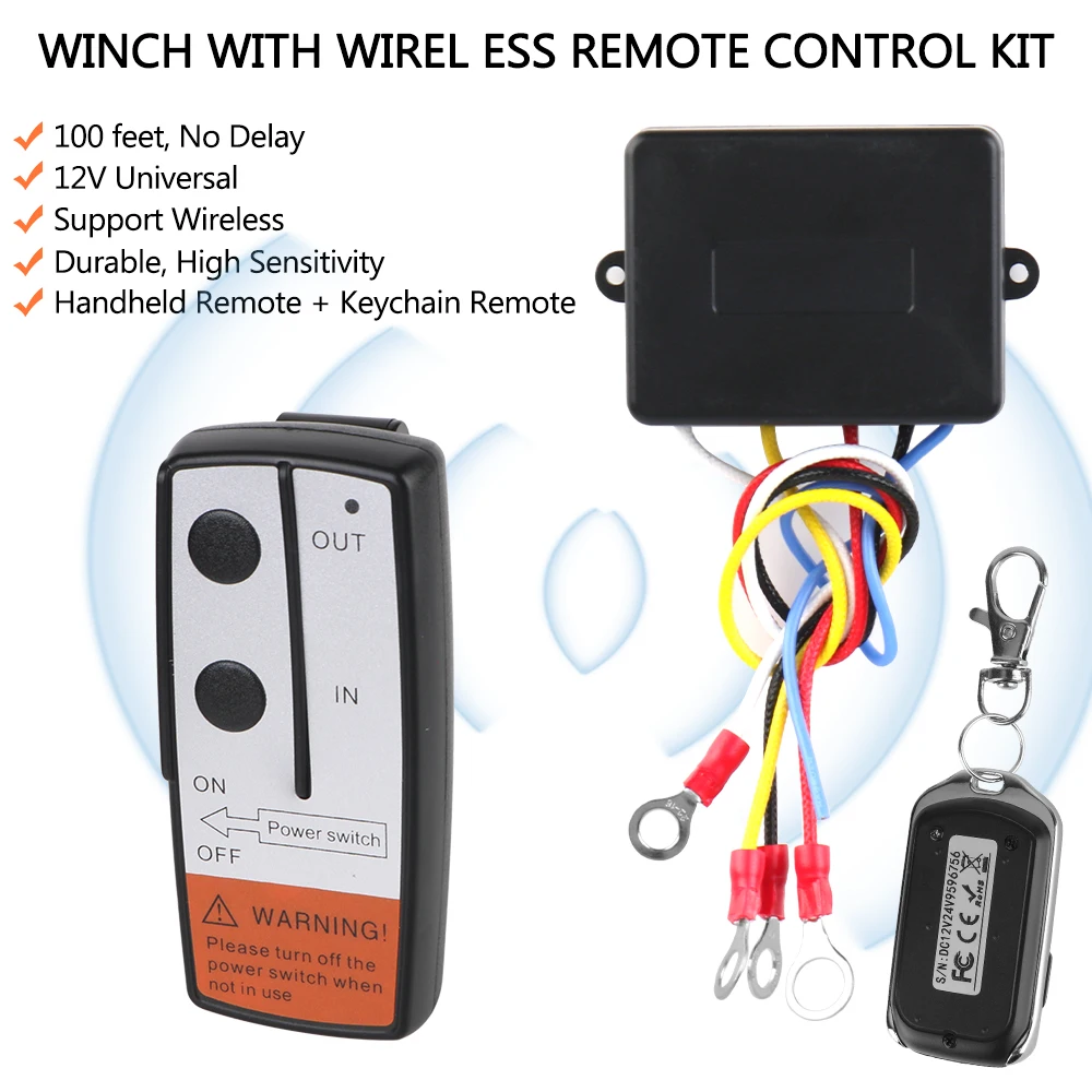 Wireless Winch Remote Control Kit Winch Remote Control Wireless electric Switch Controller For Jeep Off-road ATV Trailer 12V 24V