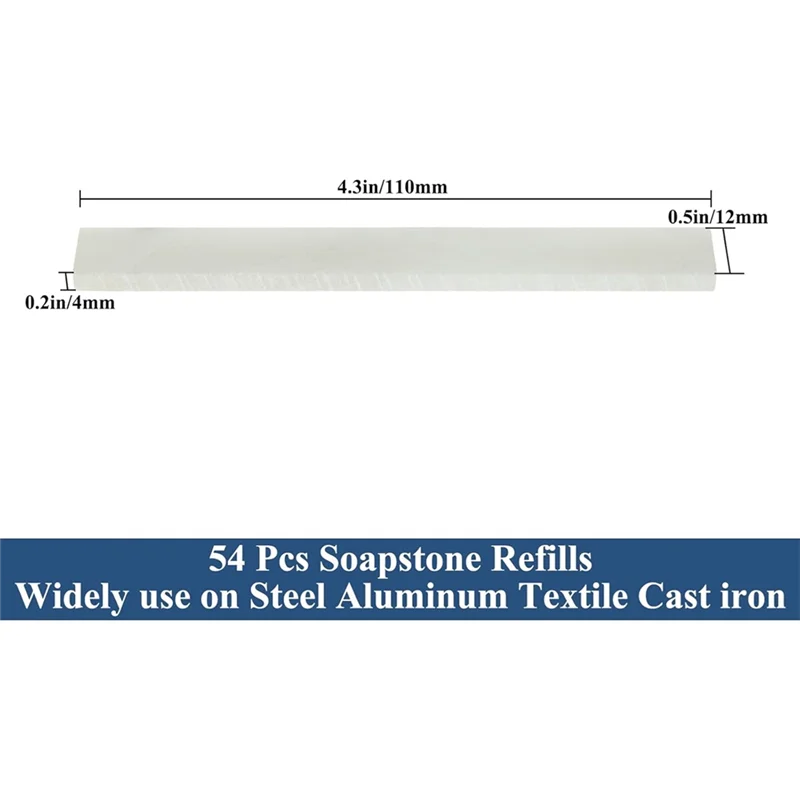 KYCOR-For Welders For Removable Markings Soapstone Pen Flat White 54PCS Professional Welding Chalk Pencils