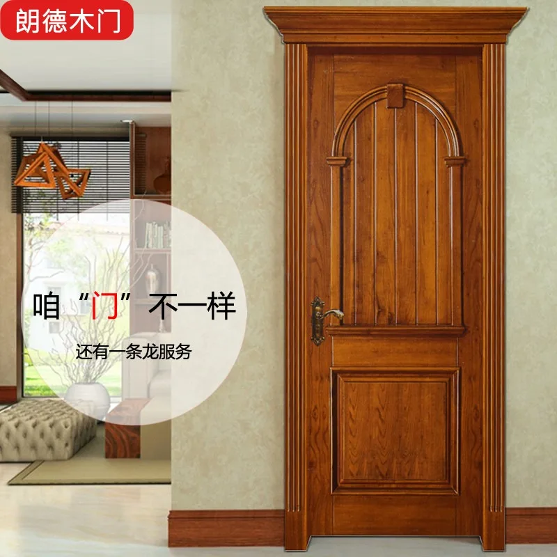 Wooden doors, smoked solid wood room, bedroom American custom style solid wood multi-layer doors, painted pa