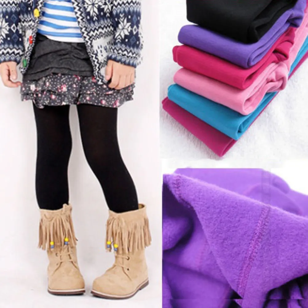 Girls Thick Warm Lined Tights Winter Leggings Soft Stretchy Smooth for Cold Weather Wear Under Dresses Skirts Tunics Sweaters