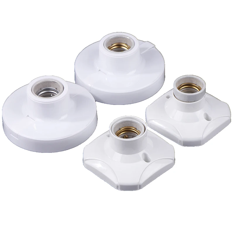 

1PC E27 Surface Mounted Lamp Bulb Pendant Holder High Temperature Resistant Round/Square Fixed Base Bracket