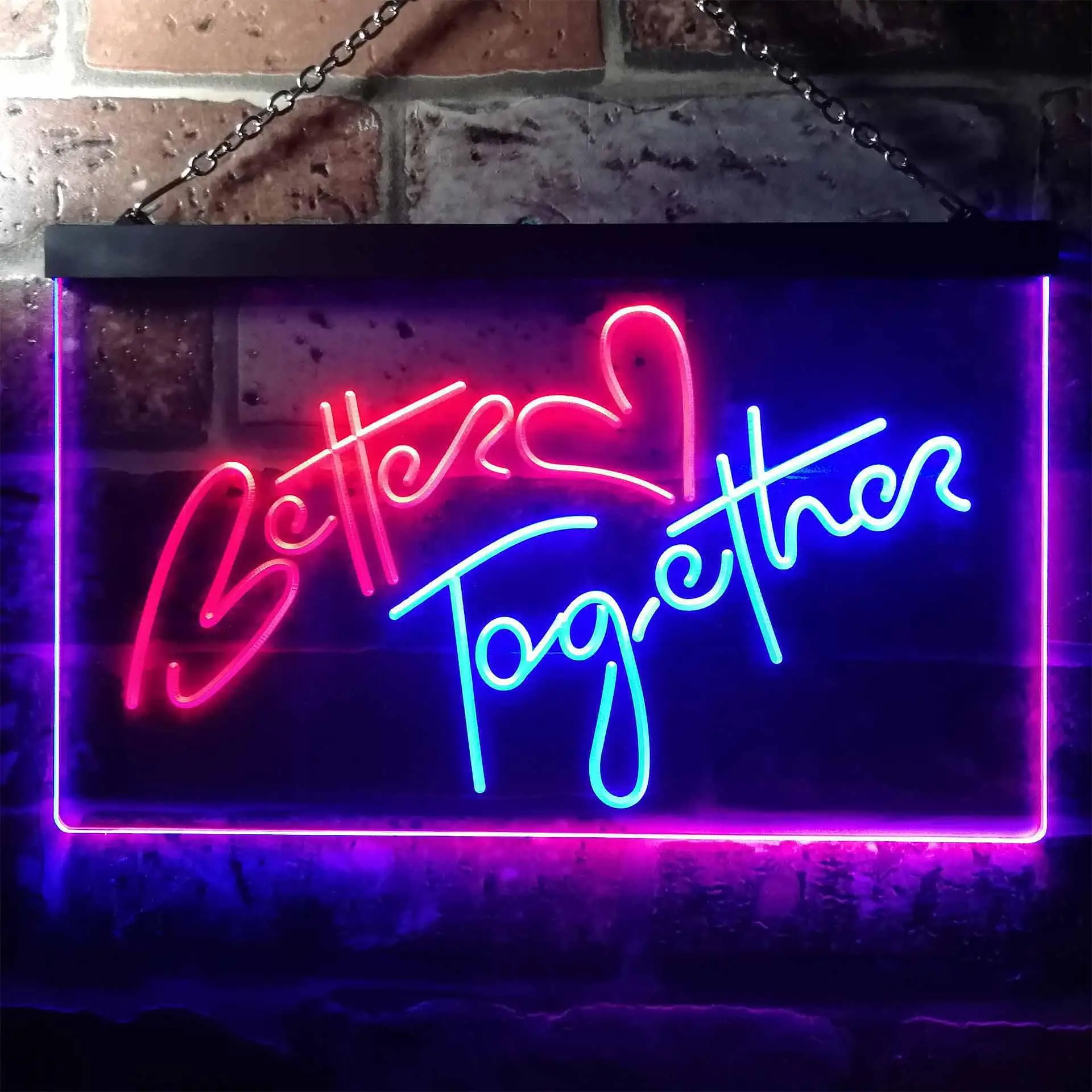 

Двухцветная светодиодная неоновая вывеска Better Together st6-i3235