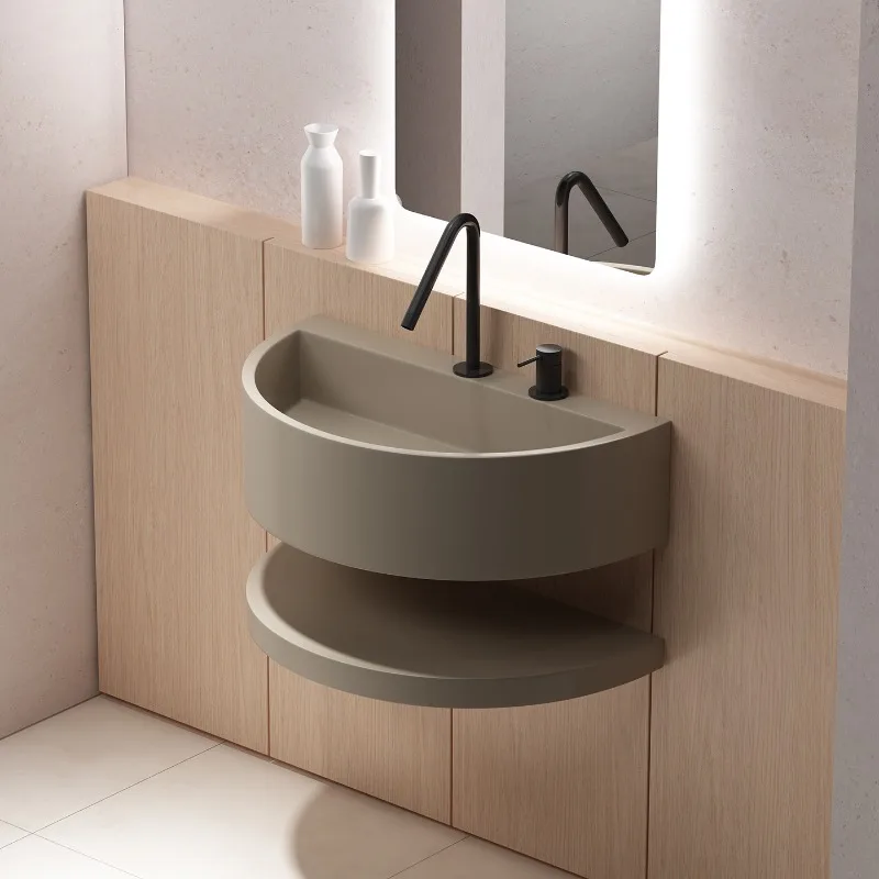 YS-9 wall-mounted stainless steel washbasin wall-mounted integrated washbasin