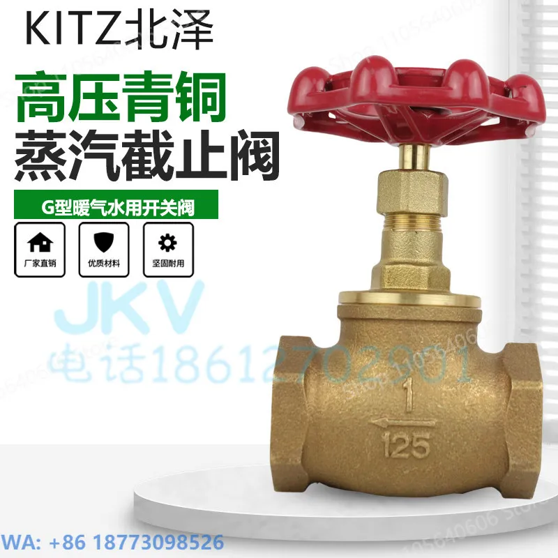 KITZ Heating Valve, High Temperature Shutter Type 125 Valve Bronze Threaded Steam Globe Valve, 1PCS
