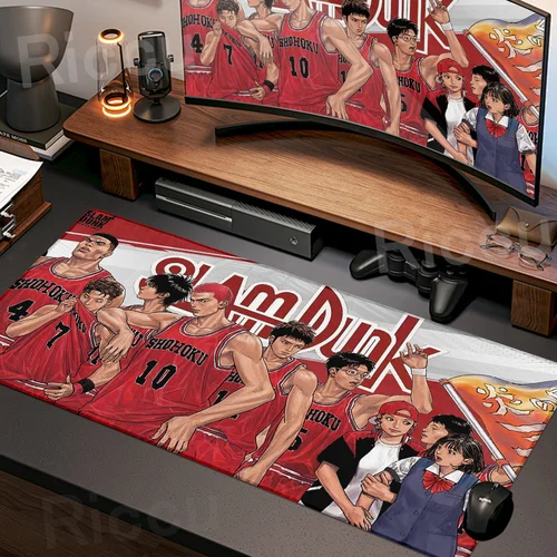 Imagen 2 del producto Alfombrilla de ratón de Anime Slam Dunk, alfombrilla de ratón de escritorio de baloncesto deportiva, alfombrilla de escritorio HD, alfombrillas de teclado extendidas para juegos, alfombrilla de ratón grande para jugador