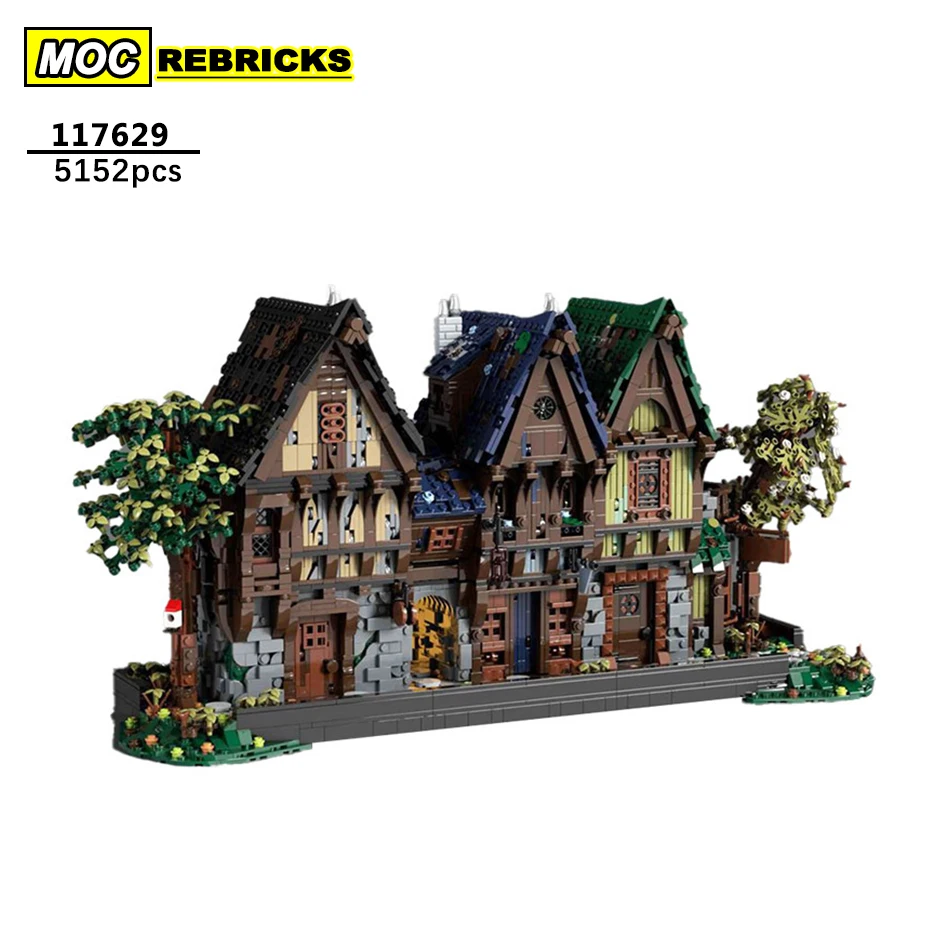 

Street View Architecture Series Medieval Modular MOC-117629 Building Block DIY Model Collection Experts Education Brick Toys