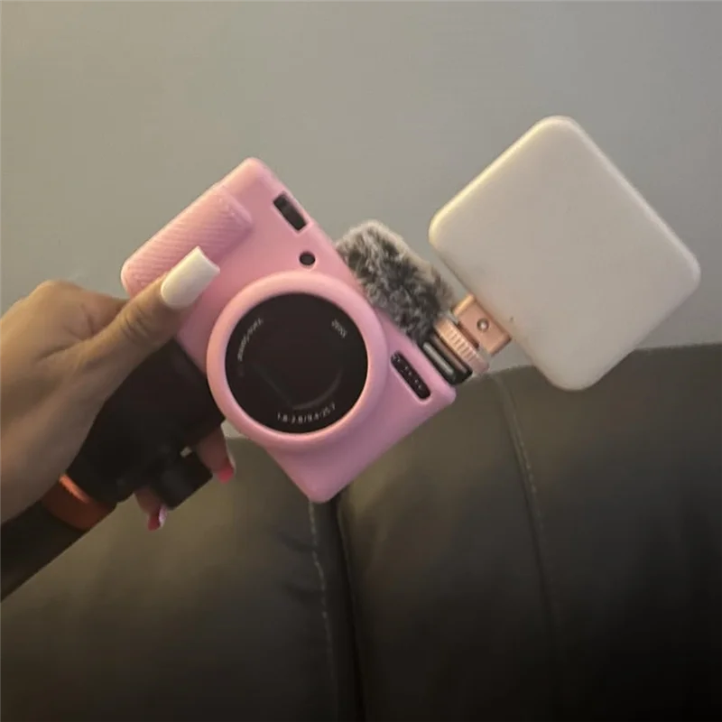 ABGN カメラケースプロテクター Sony ZV-1F ZV-1 II ZV-1M2 用、シリコンカメラ保護カバー ピンク