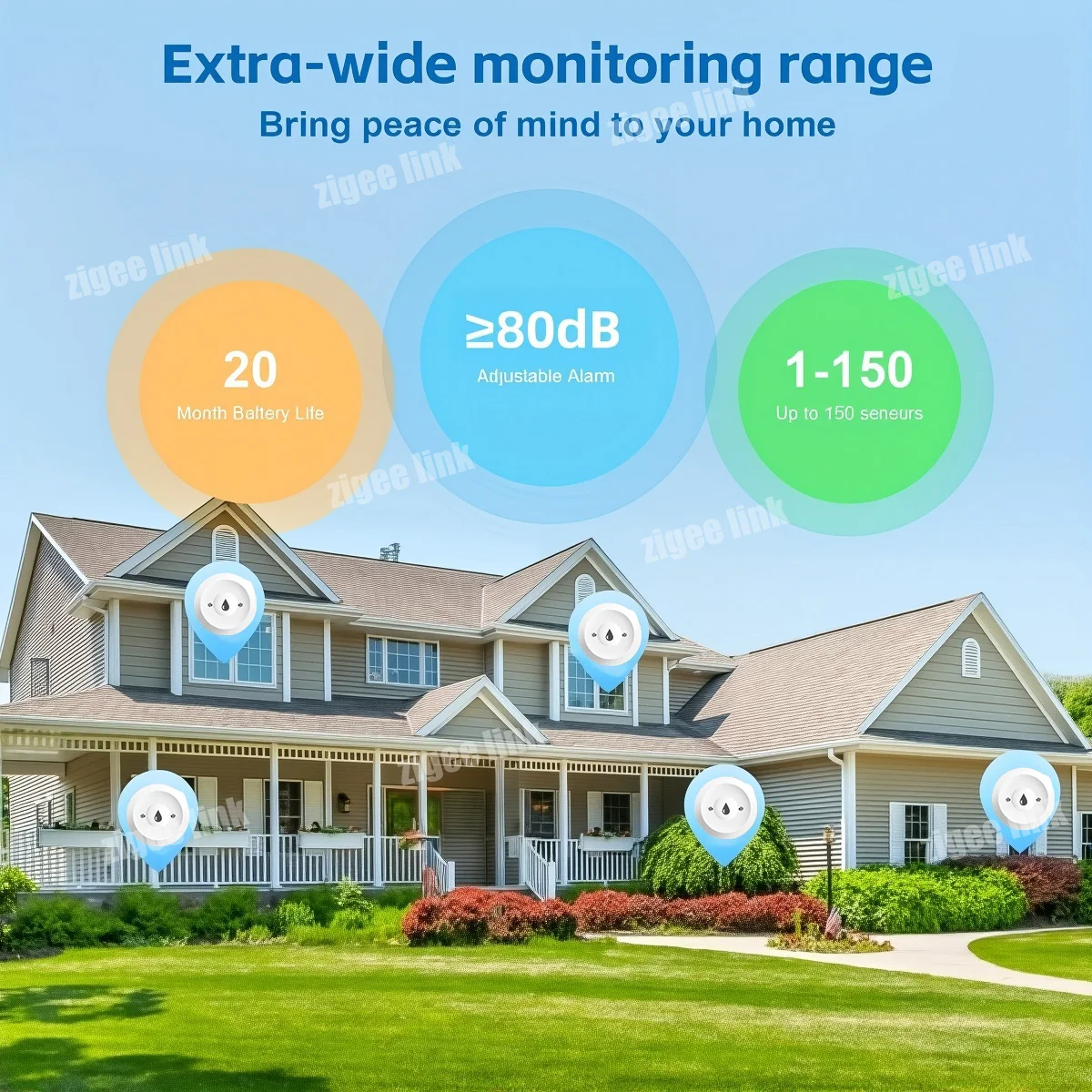 Zigbee 3.0 Watersensor Tuya Flood Lekdetector Alarm Waterlekkage Monitoring Smart Life Control Werk met Alexa