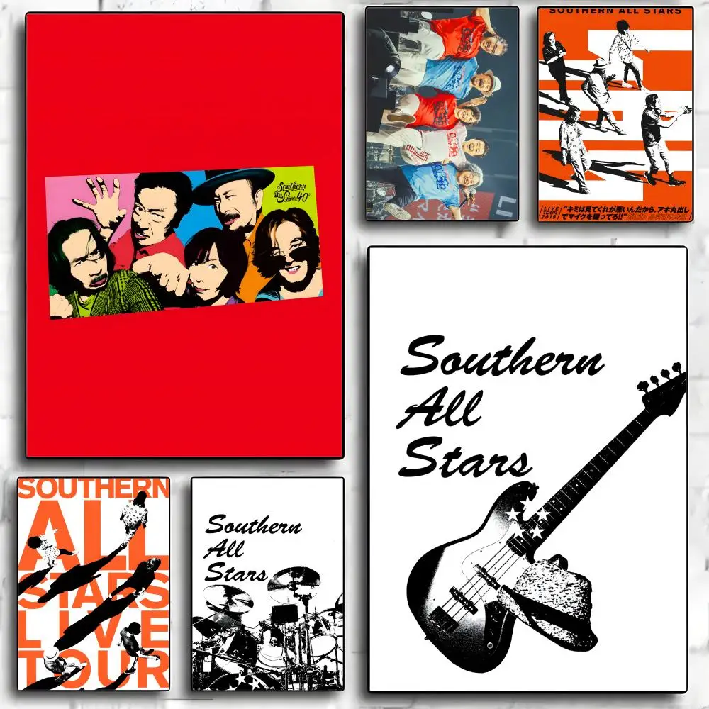 S-southern All Stars Musican Poster HD Art Sticky Wall Waterproof Home Living Room Bedroom Bar Aesthetic Decoration