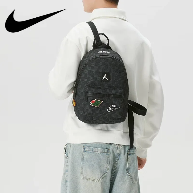 Nike Unisex Couple Backpack Men Women Sports Fitness School Laptop Bag Lightweight Multi Pocket Travel Daypack JD2543009AD-001