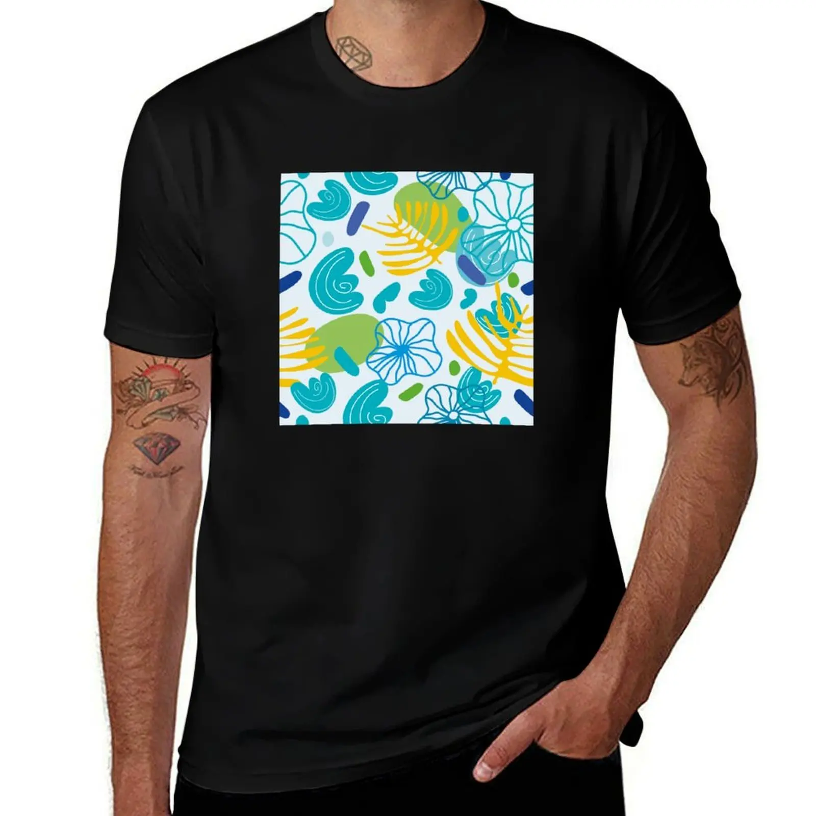 

Turquoise Dive Seal Seamless Pattern by Maria Valente MAV Designs T-Shirt anime clothes oversized t shirts for men