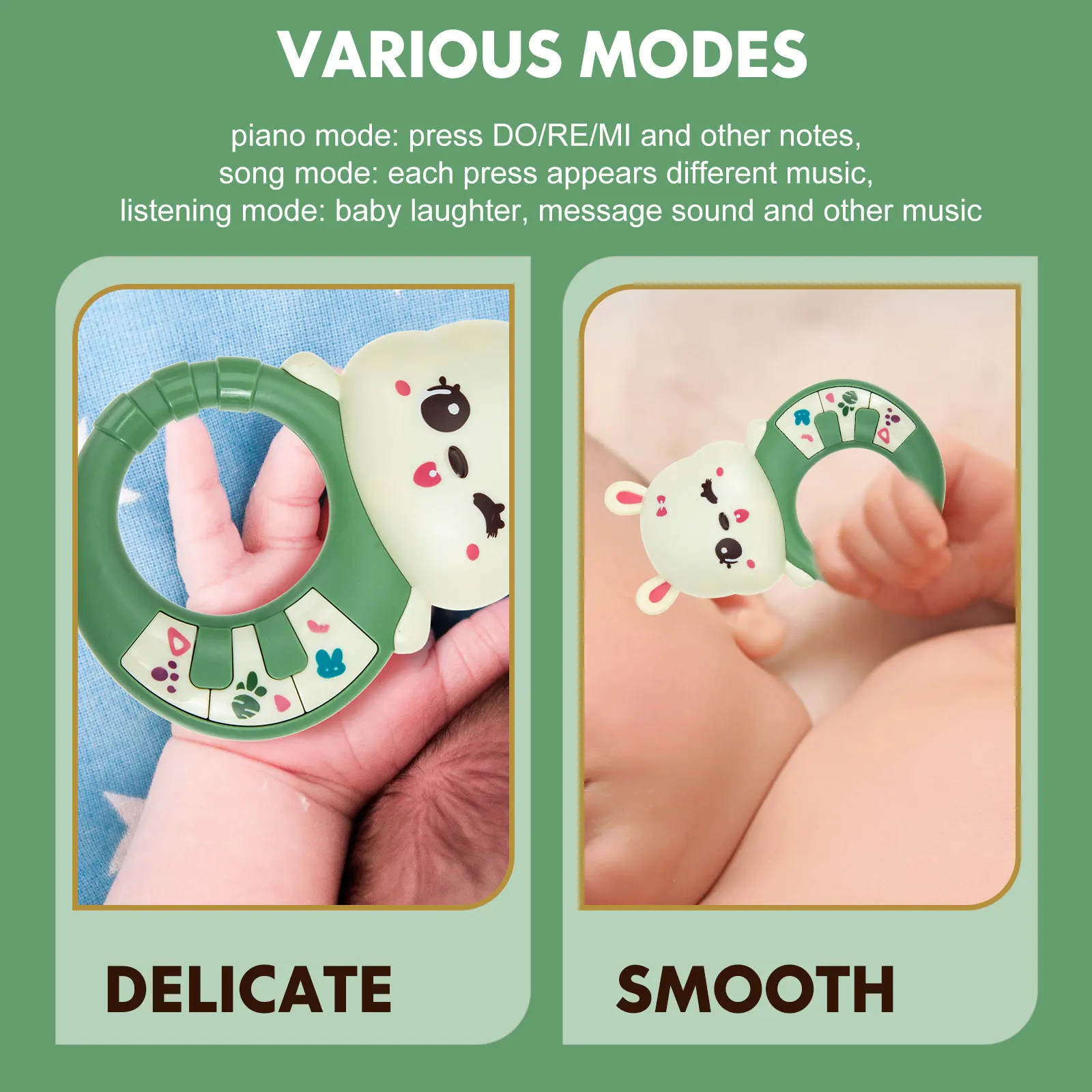 Glowing Baby Musical Infant Comfort Electric Hand Bell Adorable Children Toys