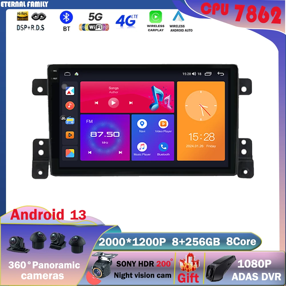 

Car Radio Multimidia Player For Suzuki Grand Vitara 3 2005-2013 2014 2015 Android Auto Carplay Touch Screen Video GPS Navigaion