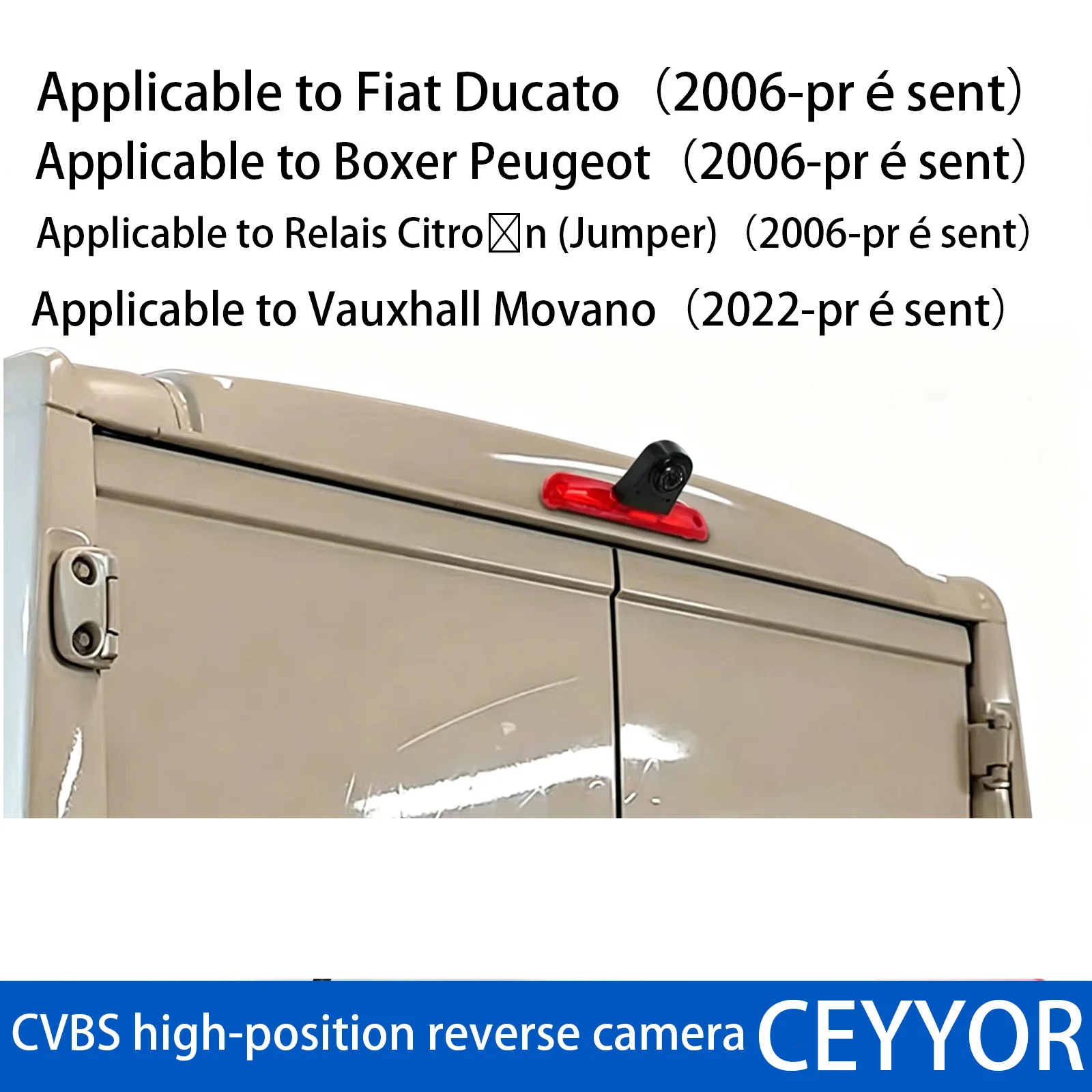 3rd Brake Light cvbs Rear View Reversing Camera For Peugeot Boxer Fiat Ducato Citroen Relay Jumper Vauxhall Movano