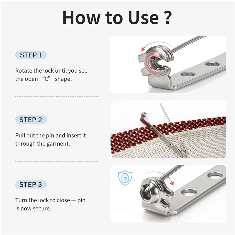 ^Arrival -Clasp Brooch Pin Backs:50Pcs 1.5 Inch Badge-Pin Attachments Easy To Use With Lock Included For Crafts