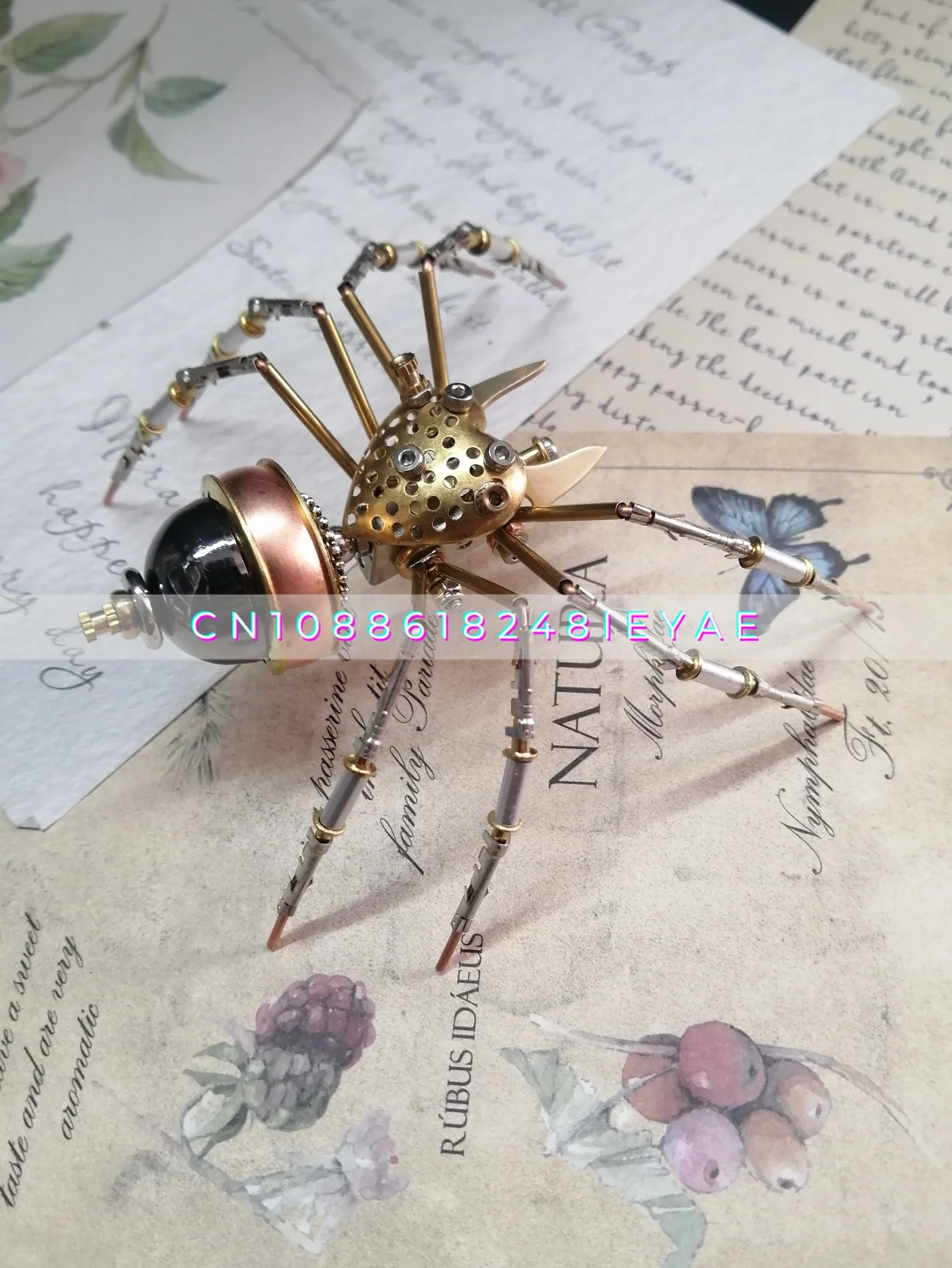 Steampunk Mechanical Insect Jumping Spider Metal Assembly Handicraft Ornament Creative Decoration Birthday Gift