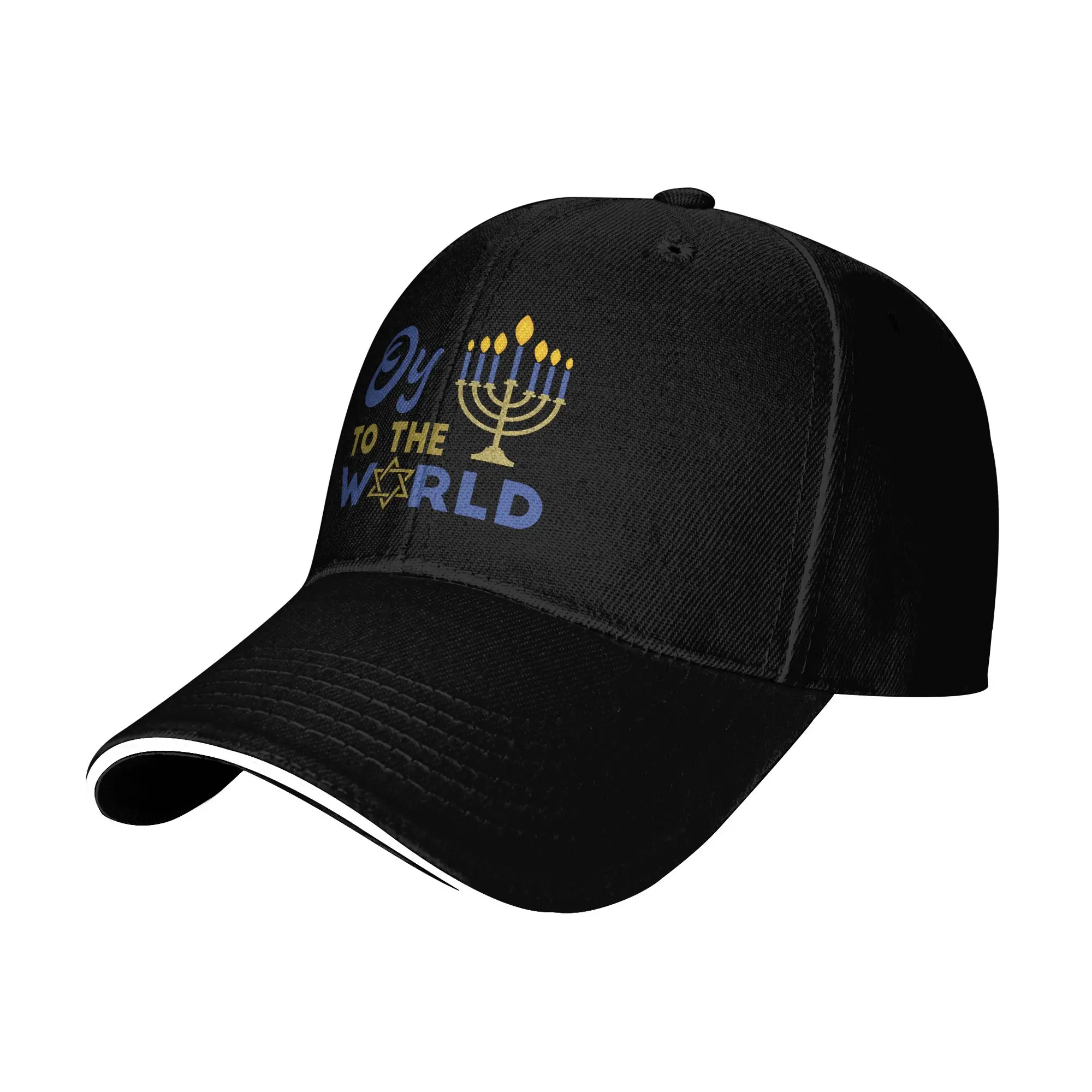 Hanukkah Oy to the World Baseball Caps Vintage  Sandwich Hat Unisex Breathable Dad Hat Running Golf