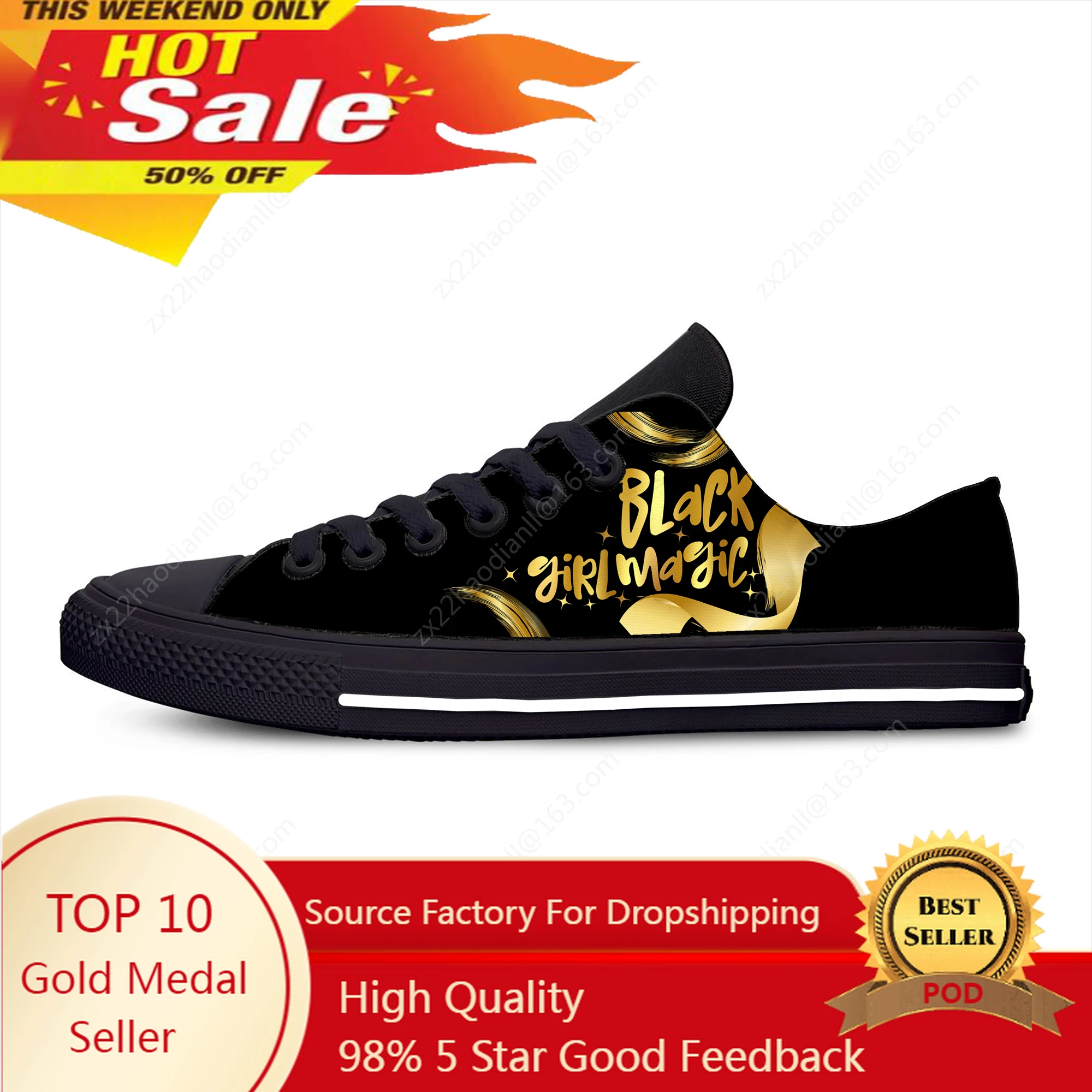 

Black Girl Magic Low Top Sneakers Mens Womens Teenager Casual Shoes Canvas Running Shoes Cosplay 3D Print Lightweight shoe