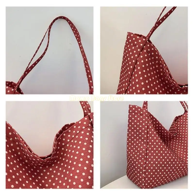 X90D Trendy Unisex Canvas Bag Red Retro Ergonomic Strap Shoulder Bags Fashion Underarm Purse for Daily Commute