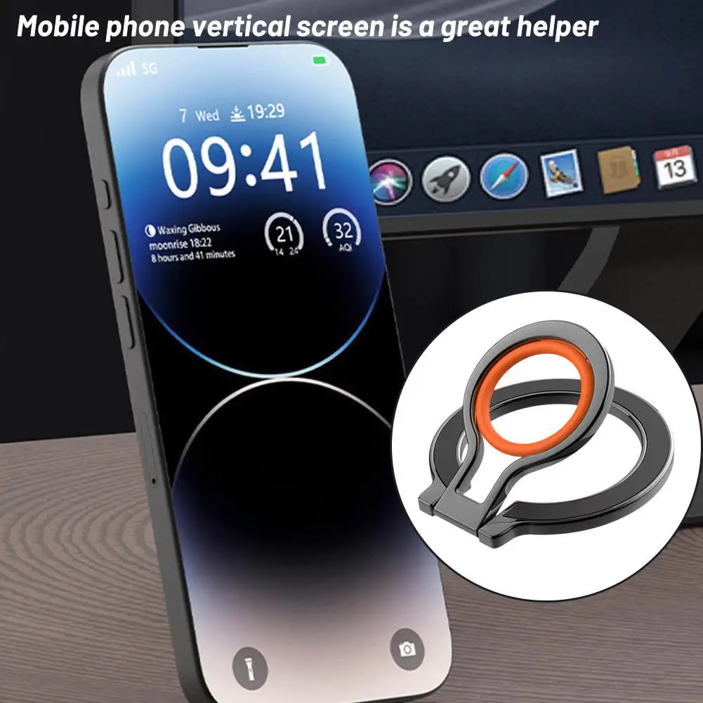 Tempat ponsel lipat magnetis cocok untuk seri Iphone MAGSAFE 360 derajat Liberty putar Super magnetik Fo U7F6