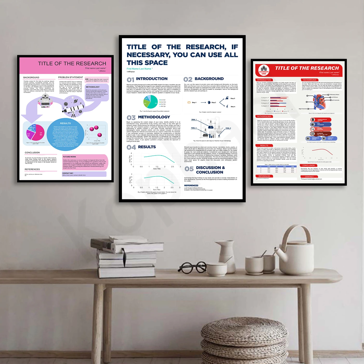 A0 Portrait Academic Poster in PowerPoint Slides. Professional University Research Presentation