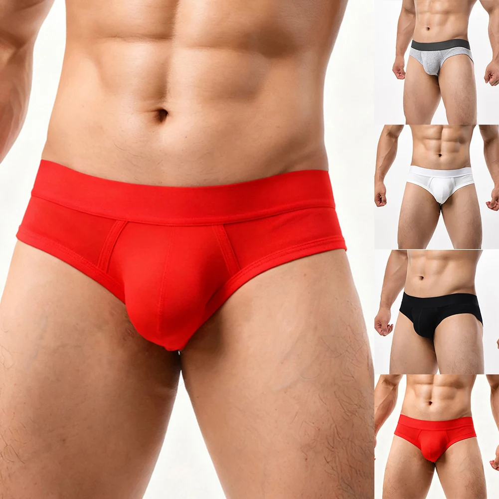 

Мужские повседневные трусы-брифы с низкой посадкой, дышащие, из смесового хлопка (90%), приятные для кожи, с анатомическим мешочком