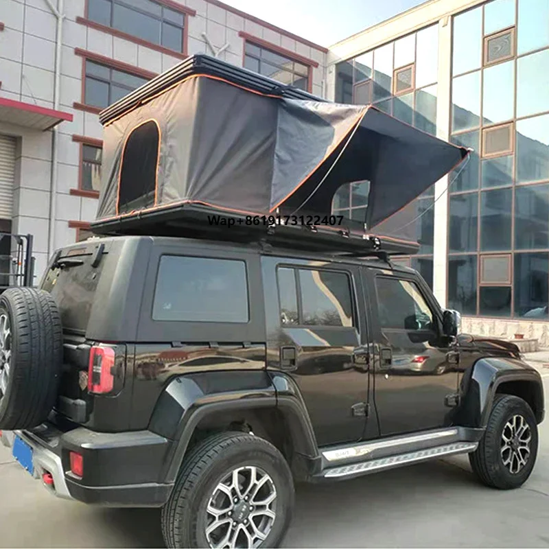

Custom Aluminium Rooftop Tent Hard Shell Camping SUV Car 4x4 Aluminium Folding Car Roof Top Tent With Family Camping