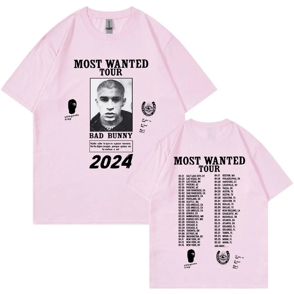 Bad Bunny T Shirt Most Wanted Tour 2024 Nadie Sabe Lo Que Va A Pasar Manana T-shirt Men Hip Hop Short Sleeve T-shirts Streetwear