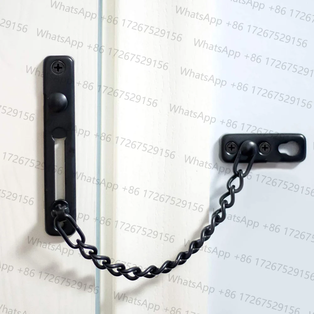 Door Chain Lock Stainless Steel Security Chain Guard With Springs Anti-Theft Press Heavy Duty Polished Latch With Screw