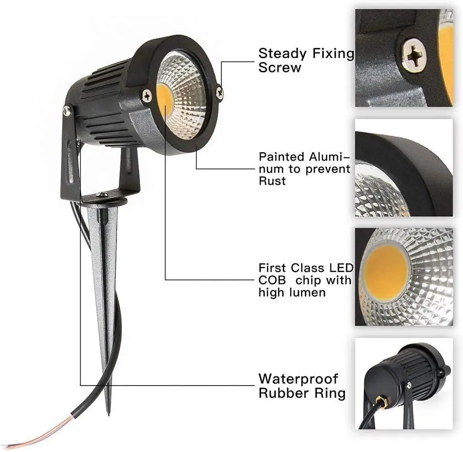 One-Meter Line Landscape Lights Led 3W 6W Outdoor Lights DC12V 24V Waterproof Spotlights for Yard, Lawn, Garden 6-10 Pack
