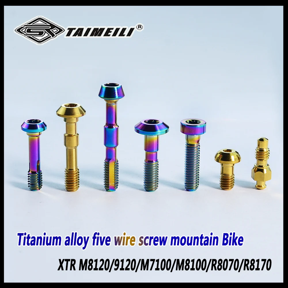 TAIMEILI 1pc Titanium Alloy Screw XTM785/8000/M8120/9120/M7100/8100 Mountain Bike Brake Oil Pipe Five-Wire Body Screw