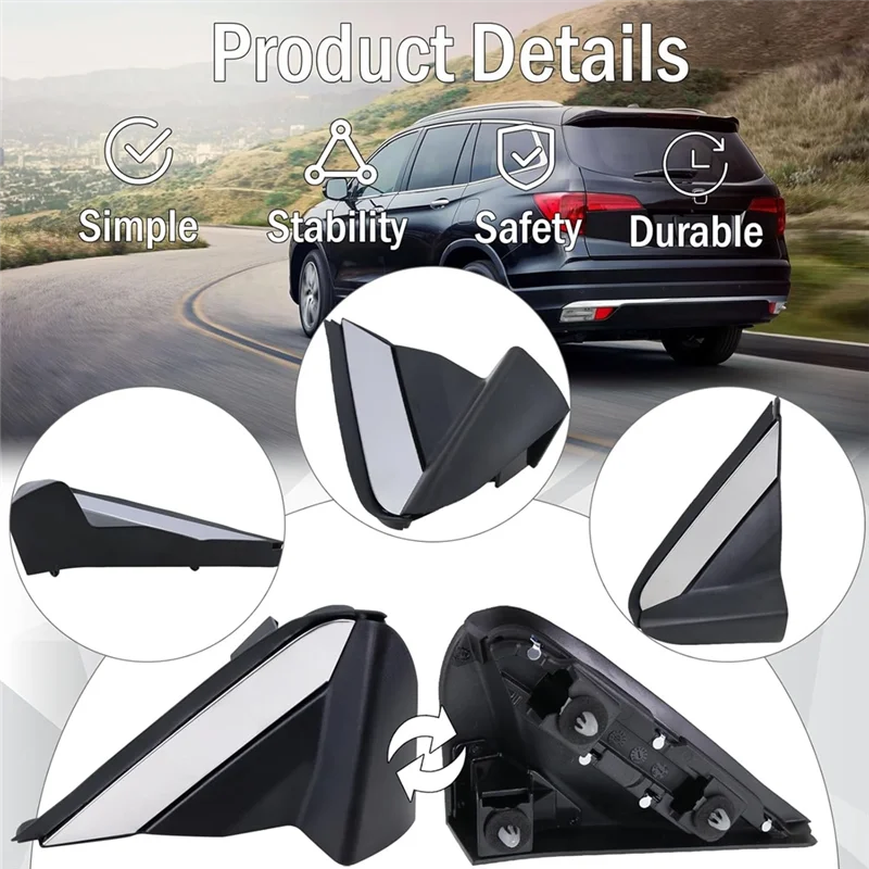 مرآة الزاوية صب غطاء الحاجز المسطح ل 2016-2022 هوندا الطيار ريدجلاين 75495-TG7-A01 75490-TG7-AO1 مثلث الحق #4