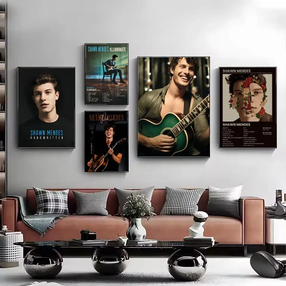 S-Shawn Mendes Pop_Singer Poster Stylish Wall Art Print for Living Room Bedroom Study Office Café Home Decor Modern Gift