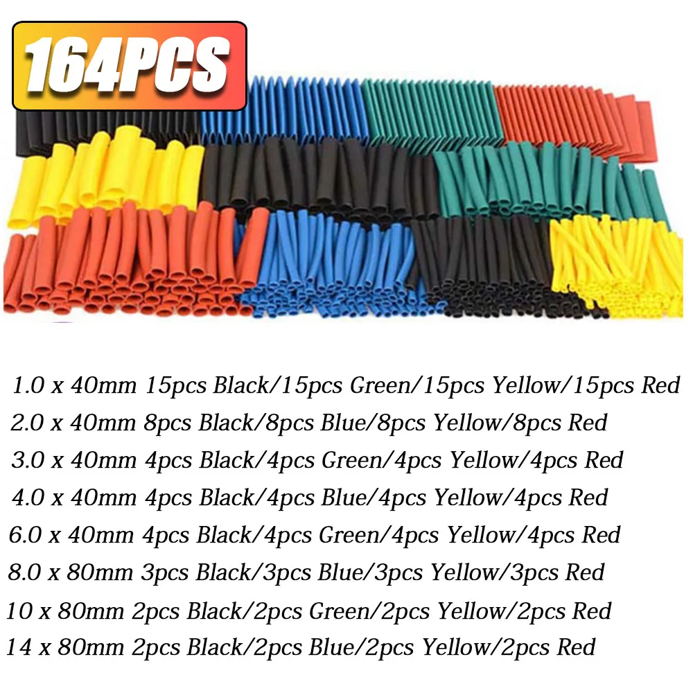 1160/580/164PCS Schrumpfschläuche Kit 2:1 Schrumpfdraht Schrumpfschlauch Verbinden Abdeckung Kabel Reparatur Schutz mit Heißluftpistole – Detail 4