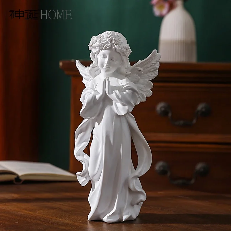 

Table Top Accessories Resin Figurine Furniture for Display Angel Girl Retro Girl European Art Decoration Fairy Garden