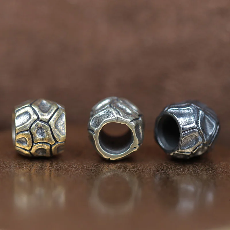 سلحفاة قذيفة نمط النحاس سكين الخرز EDC DIY Paracord المنسوجة أساور الحبل المعلقات اكسسوارات أداة خارجية الشنق سحر