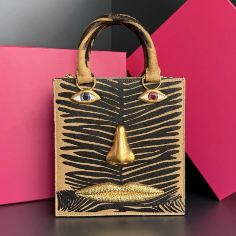 

Fashion Designer Facial Art Eye Luxury Set Earrings Hand Bag For Women Top Quality Party Banquet Brand Jewelry Trend