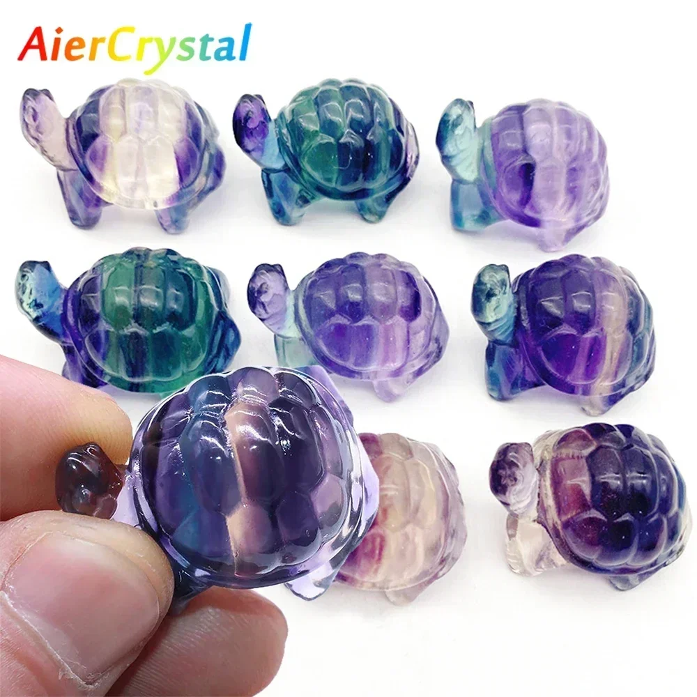 Natural Rainbow Color Fluorite Tortoises 1